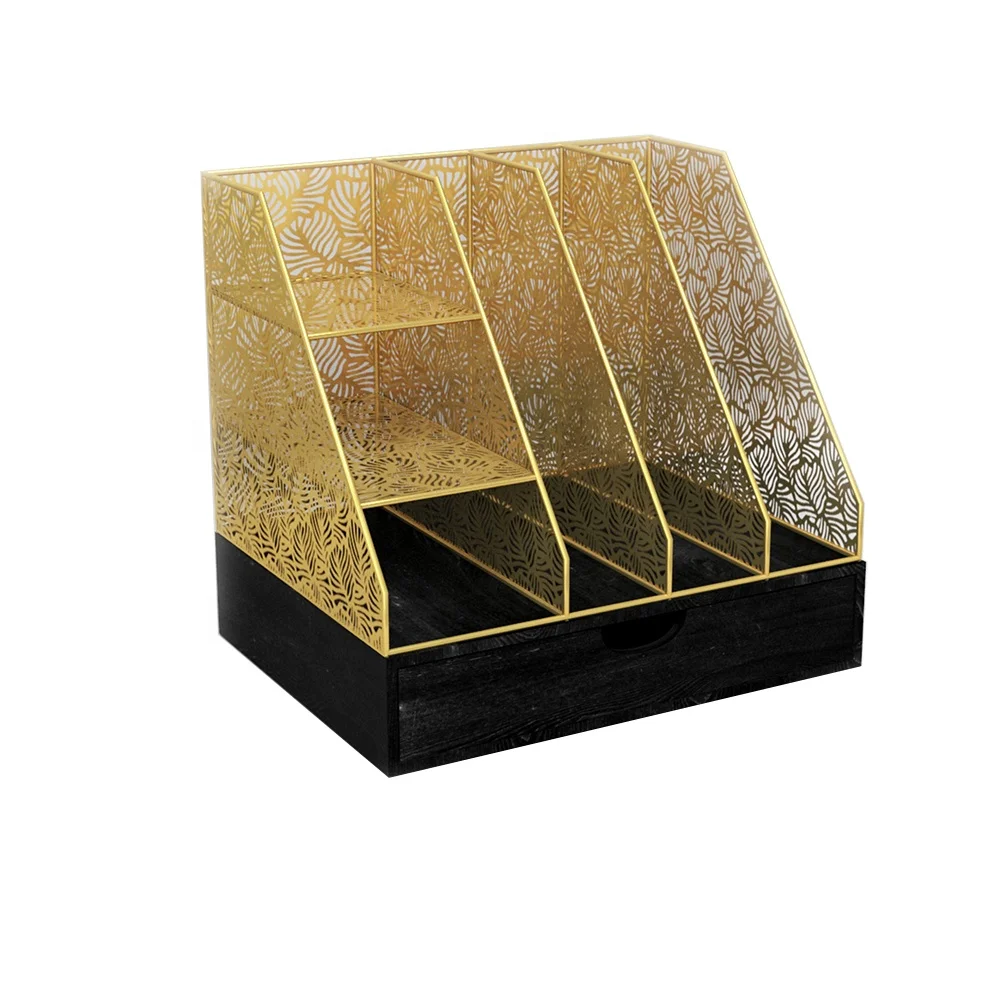 Mayco custom design office school supply wood wire metal iron steel desk organizer stationery set