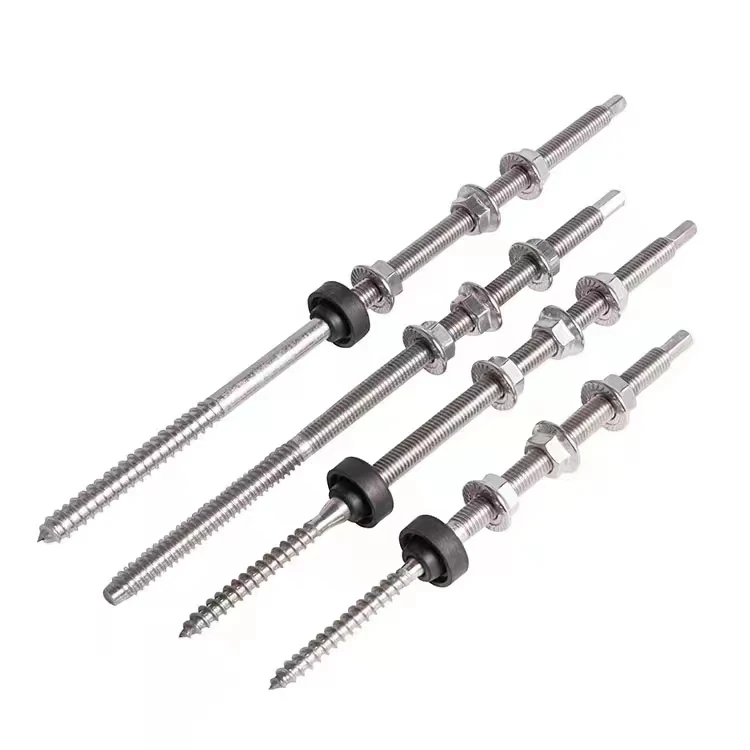 SS304 316 A2 A4 M6 M8 M10 M12 Double Thread Bolt Drilling Hook Roof Photovoltaic Solar Hanger bolt