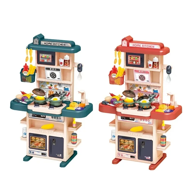 Kitchen Kids Toys Sets Pretend Spray Games 43PCS Mini Kitchen Toys Kids Real Cooking Sink Set Game Kitchen  For Children Toys