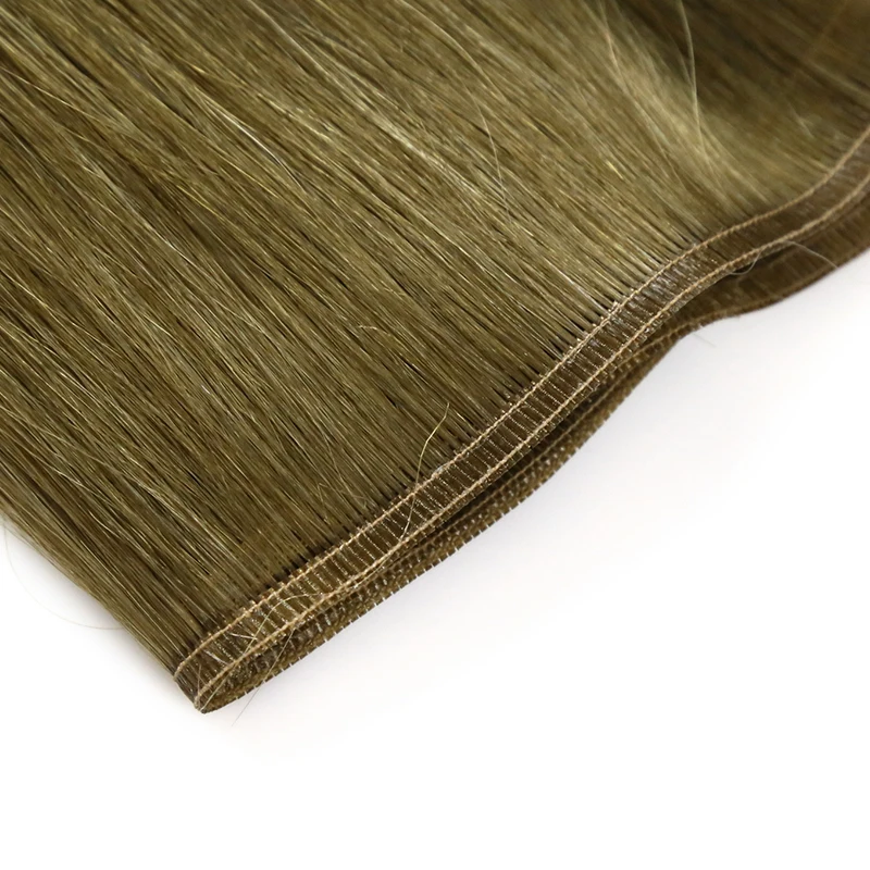 Ice Blonde White Thick Ends Cuticle Aligned bundles Virgin Double Drawn Remy Human Hair Flat Genius weft Extension Weave Weaving