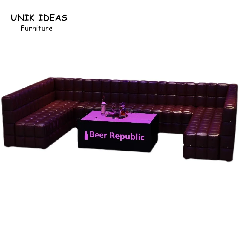 L Shape U Shape Custom Nightclub Bar Lounge Furniture Restaurant Booth Seating Foshan