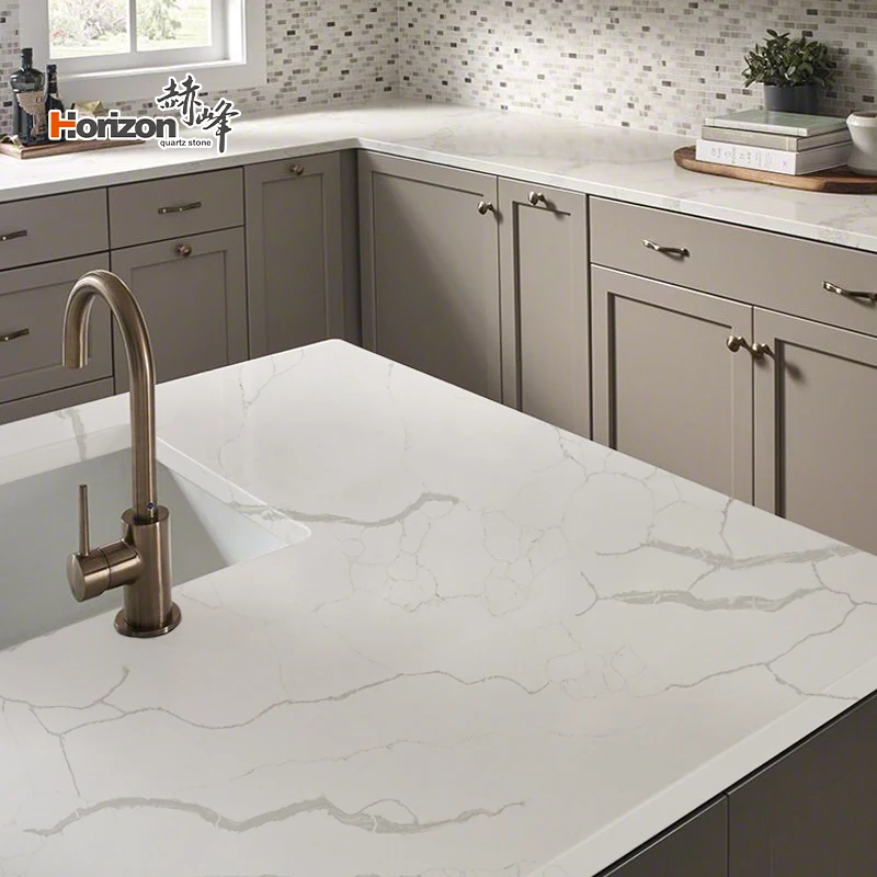 Wholesale marble look engineered stone quartz countertop calacatta cuarzo artificial stone quartz slabs