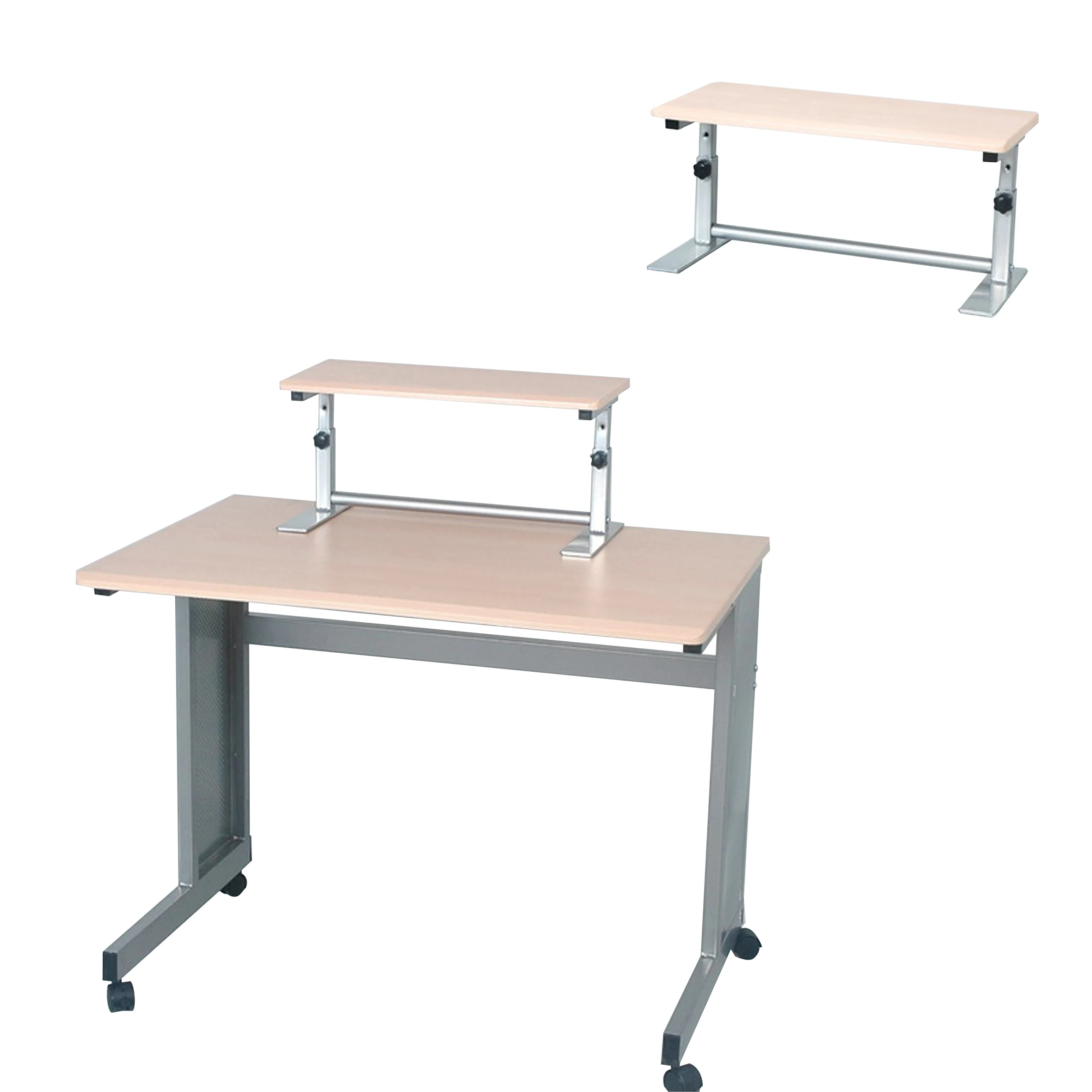 wooden laptop table with small shelf and wheel KC-7780PRK-001