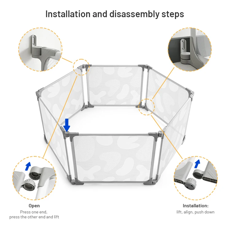 New Arrival Multifunction Baby Playpen Modern Design Newborn Anti-Collision Playpen for Outdoor School Use