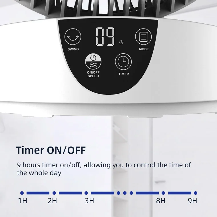 Smart cooling hot sale LED Display Fresh Portable easy control natural mode Custom logo Custom package office fan with remote