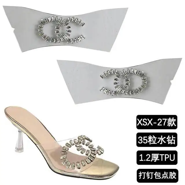 Rhinestone Shoes Vamp Sandals Upper Decorative Strip shoe decorative Accessories for women