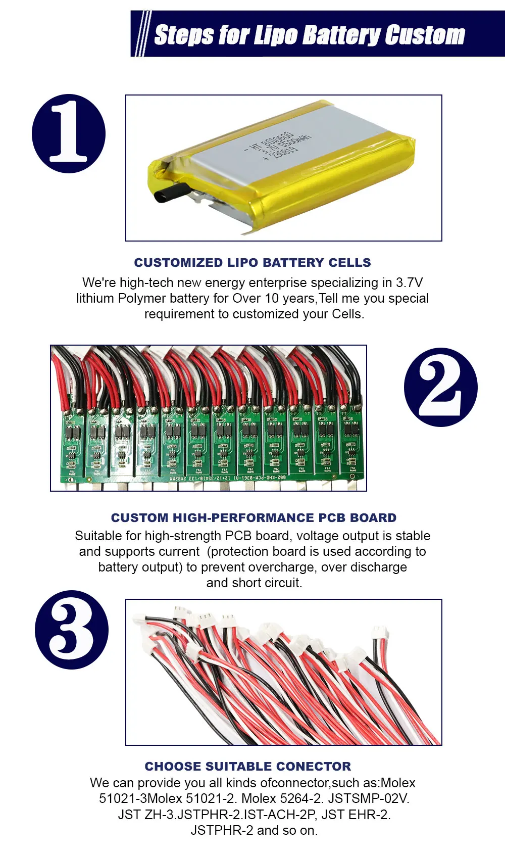 3.7V Lipo Battery 200mAh 230mAh 250mAh 280mAh Lithium Polymer Battery for Beauty Instrument ( 501245 501447 502025 502030 )