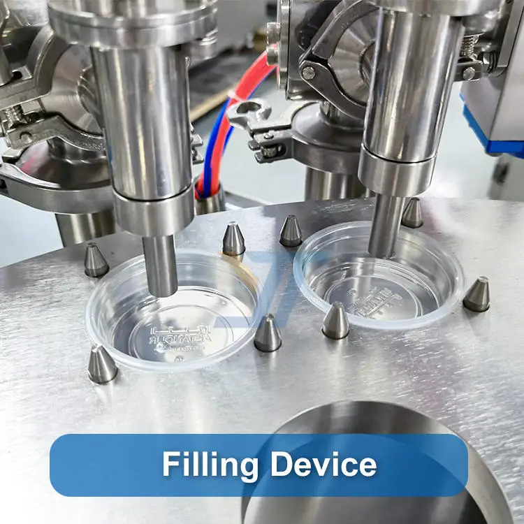 Автоматическая машина для наполнения и запечатывания чашек для чая с молоком для жидкого соуса