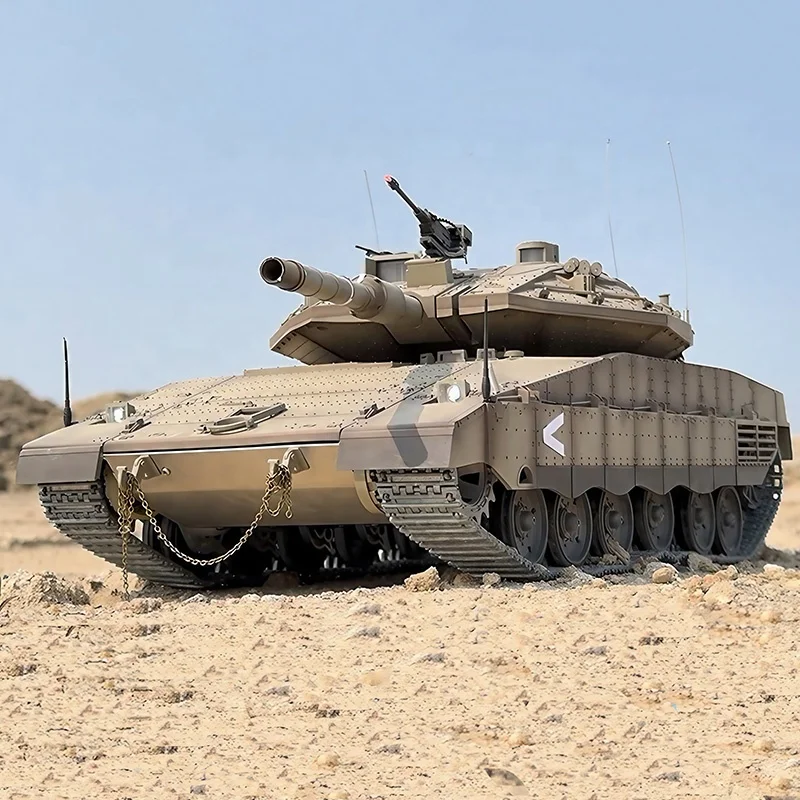 HengLong 3958 ISR Merkava MK IV Crawler 1/16 CNC Metal 2.4G Smoke IR Battle Sound Remote Control RC Military Tank Christmas Gift
