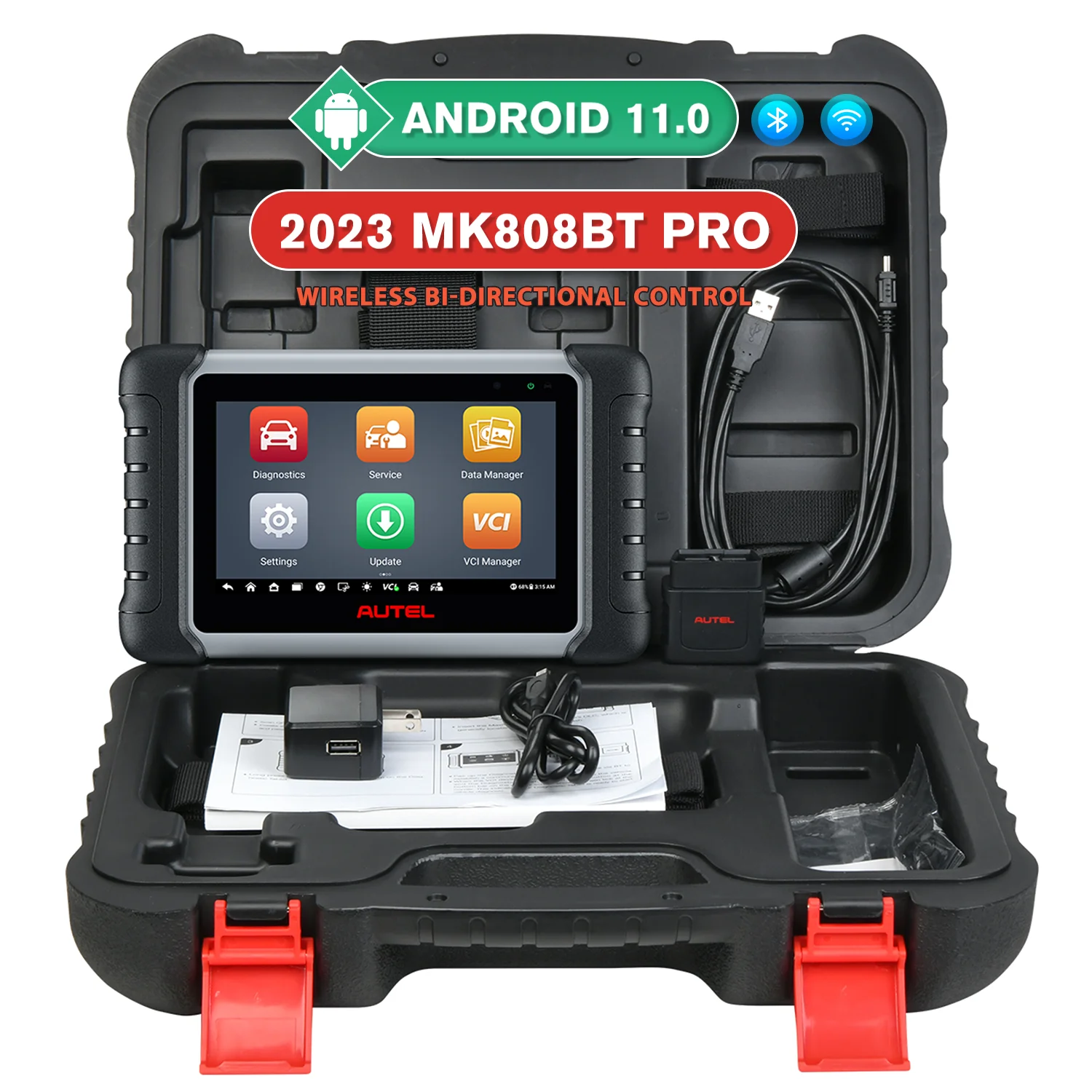 2024 Autel Maxicom MK808BT Pro сканер с двунаправленным управлением беспроводной автомобильный диагностический инструмент Модернизированный MK808S MX808S