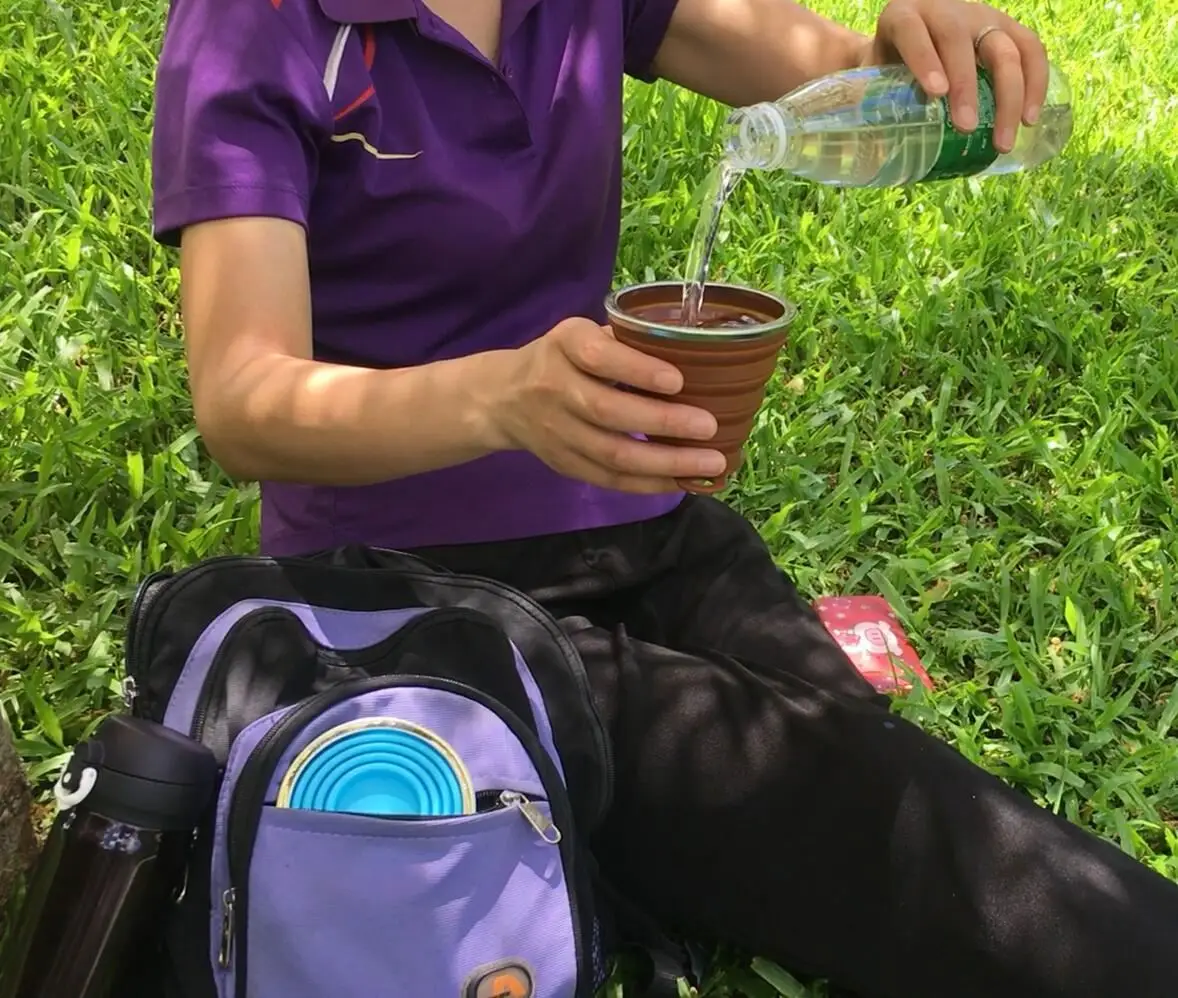 Amazon Hot Sale Silicone Folding Cup for travelling camping Outdoor Coffee Cup with Keychain Portable bowl cup mug Wholesale