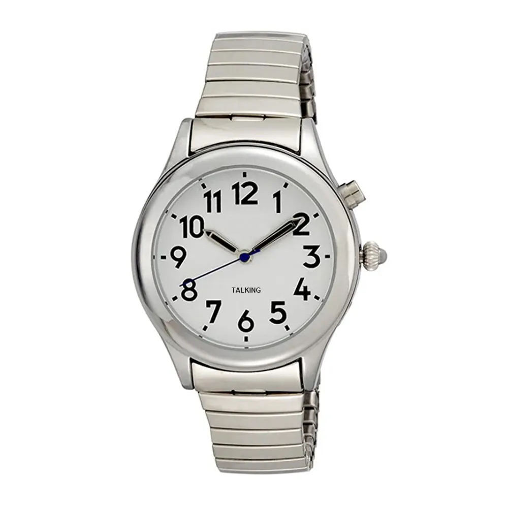 English/French/German/Spanish/Italian Clear and Loud Talking Watch hourly chime watch with Visually Impaired