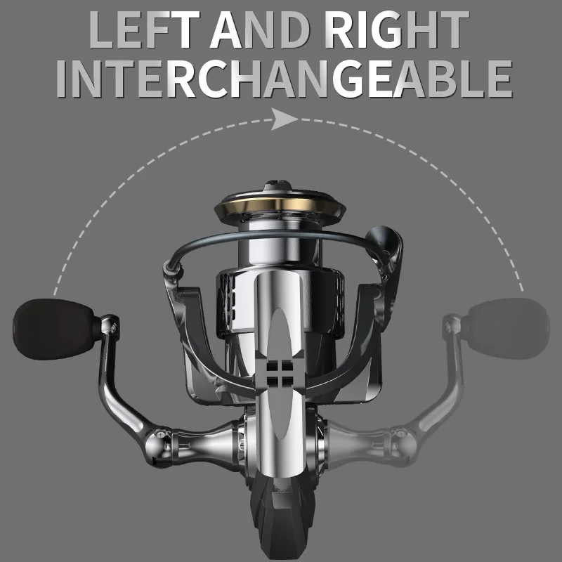 LINNHUE LK1000-3000 Spinning Reel 10KG Max Drag Carp Reel Fishing 5.2:1 High Speed Metal Spool Fresh Saltwater Sea Fishing Reel