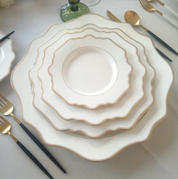 Керамическая обеденная тарелка с цветочным узором, 10 дюймов, китайские столовые сервизы