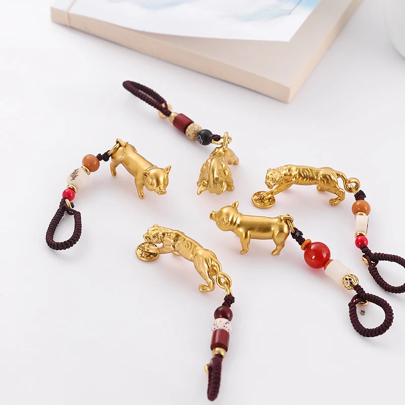 Good luck koi key chain brass fortune fish carp more than every year pendant Koi pendant gold jade pendant