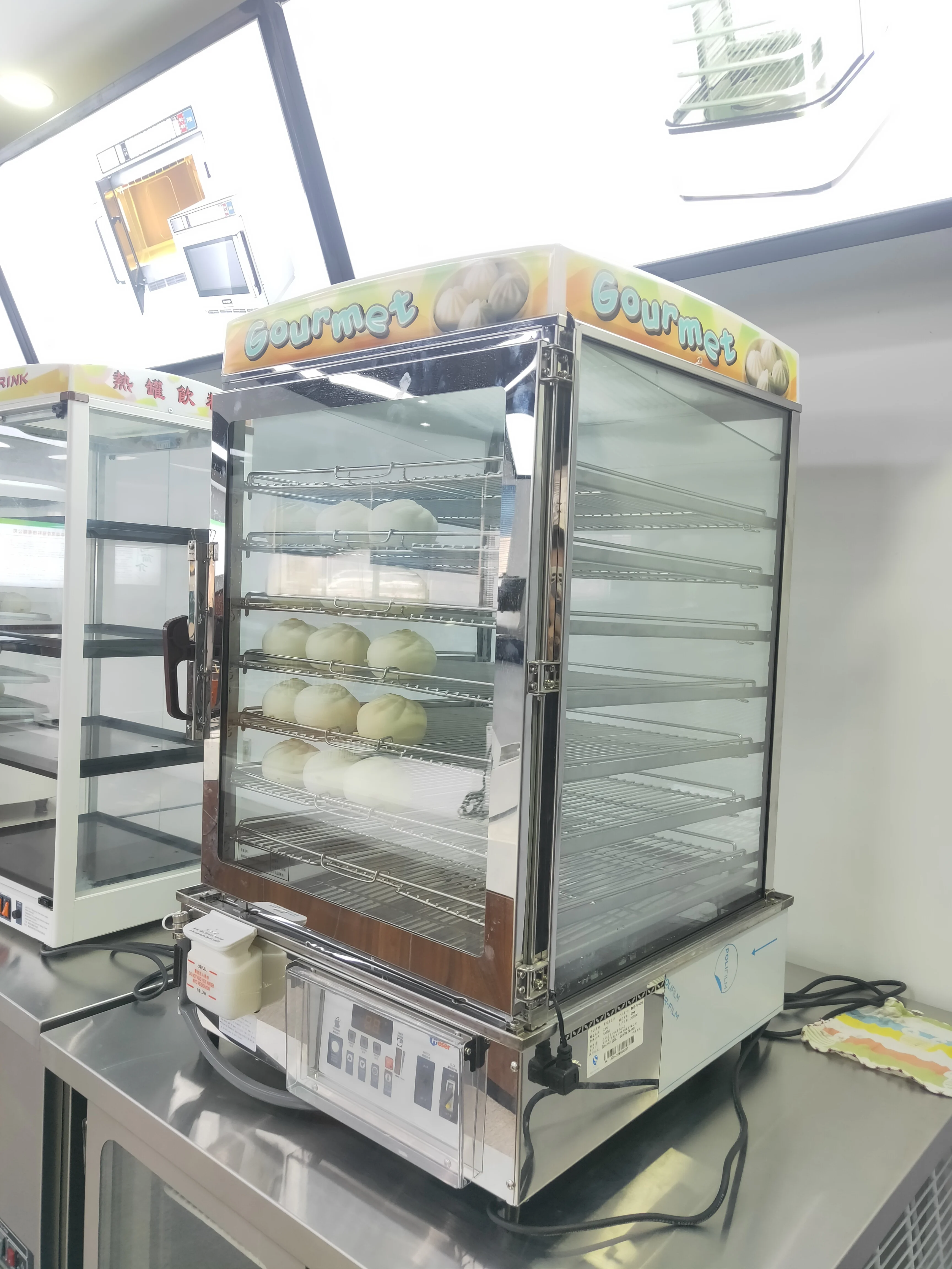 SME-7IP-G01 Touch Screen Food Display Warmer Case Buns Food Steamer Dumpling Steamer