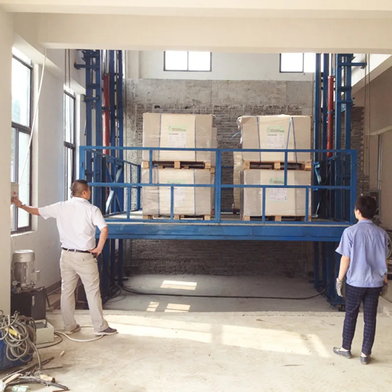 Two and three floors of hydraulic lift warehouse workshop simple hydraulic cargo elevator hydraulic lift freight elevator