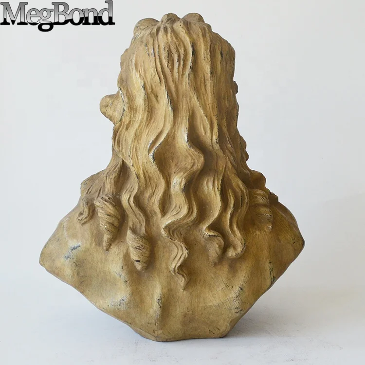 Old Look Fiberglass  resin statues,  famous European style bust for table decor