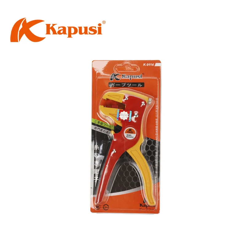 KAPUSI K-9114 Mini Multifunctional Crimp Pliers Automatic Trumpet Wire Stripper Duckbill Bend Nose Bolt DIY OEM Cutting