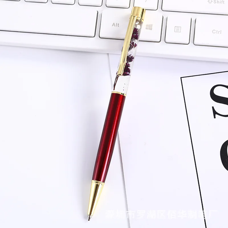 Жидкий Цветочный Кристалл подарок шариковая ручка цветочный зажим поворотная с пользовательским логотипом