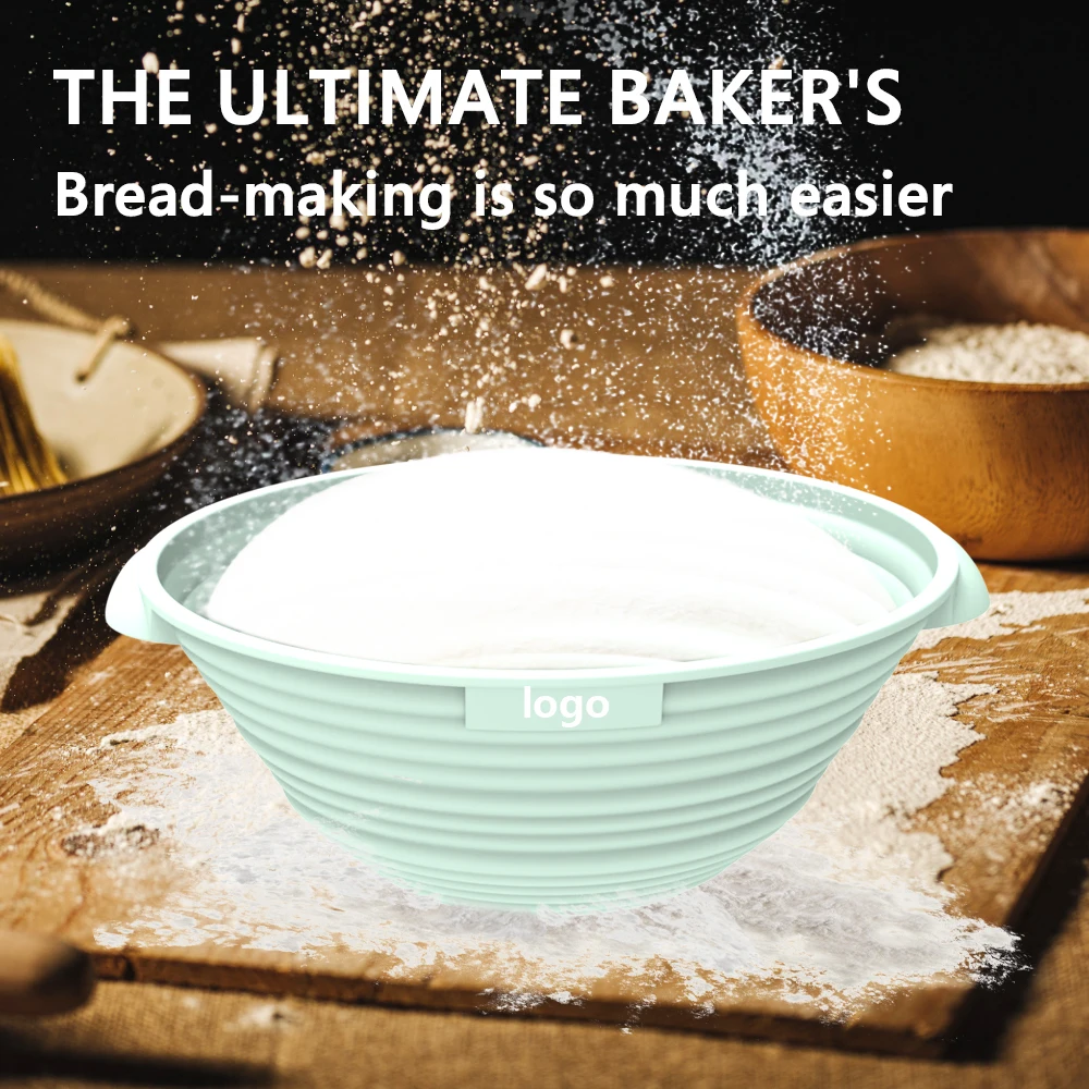 Silicone Bread Proofing Basket Set,  Collapsible Thickened Banneton for Home Sourdough Bakers Baking with Essential Tools