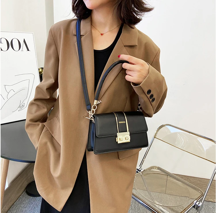 Small Classic Fashion Female Shoulder Bag Wide Straps Flap Crossbody Bags for Women 2023 Trend Simple Handbag Designer Bag