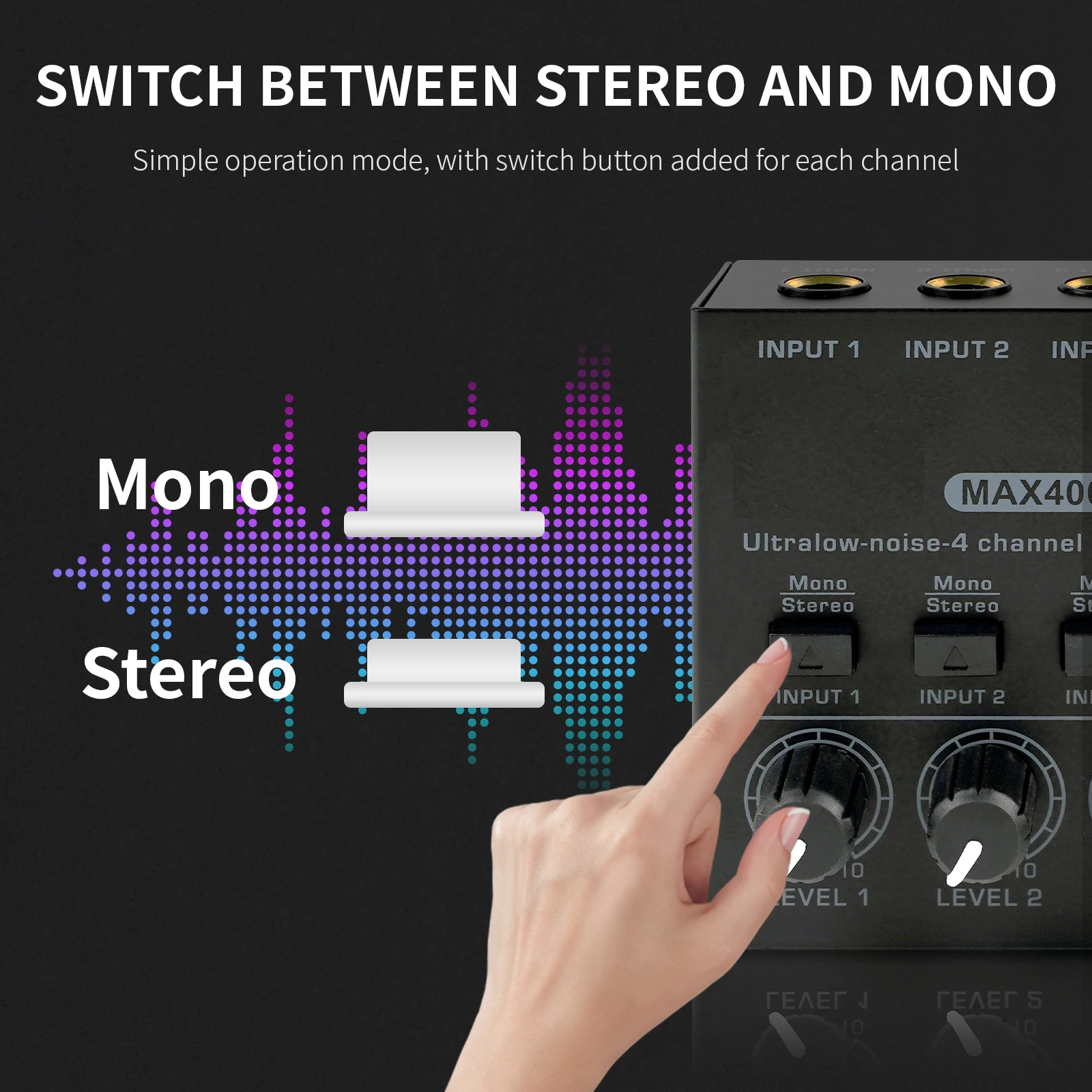 GPUB max400 mini mixer Karaoke stereo audio mixer Professional Music Mixer with AC Adapter