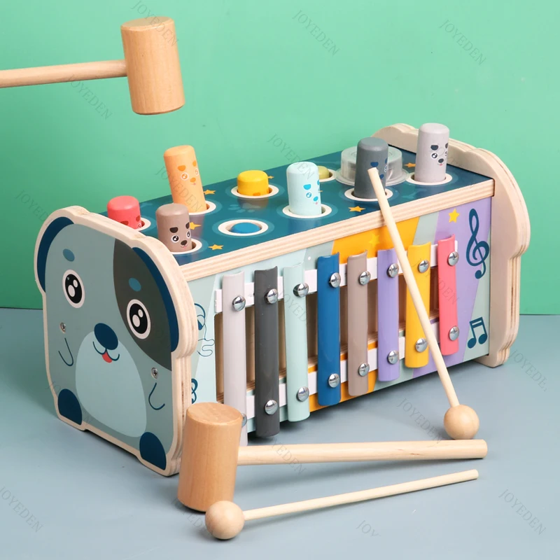 New style colorful indoor game Baby Educational wooden whack-a-mole toys with music for kids