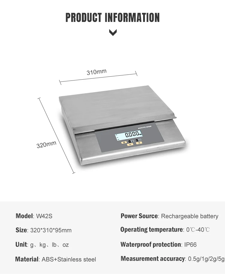 Weighing Food With Timer Function Whitebird Factory High Precision 10kg Gram LCD Balance 500g 300g Electronic Kitchen Scale
