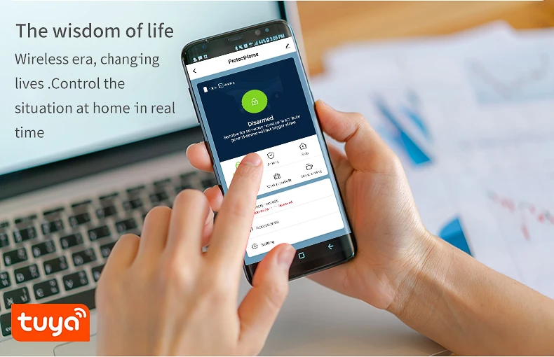 WiFi GSM GPRS 3 IN 1 Network Intelligent Home Alarm System Tuya APP Remote Control 433MHz Home Secure Door Bell Smart Alerto