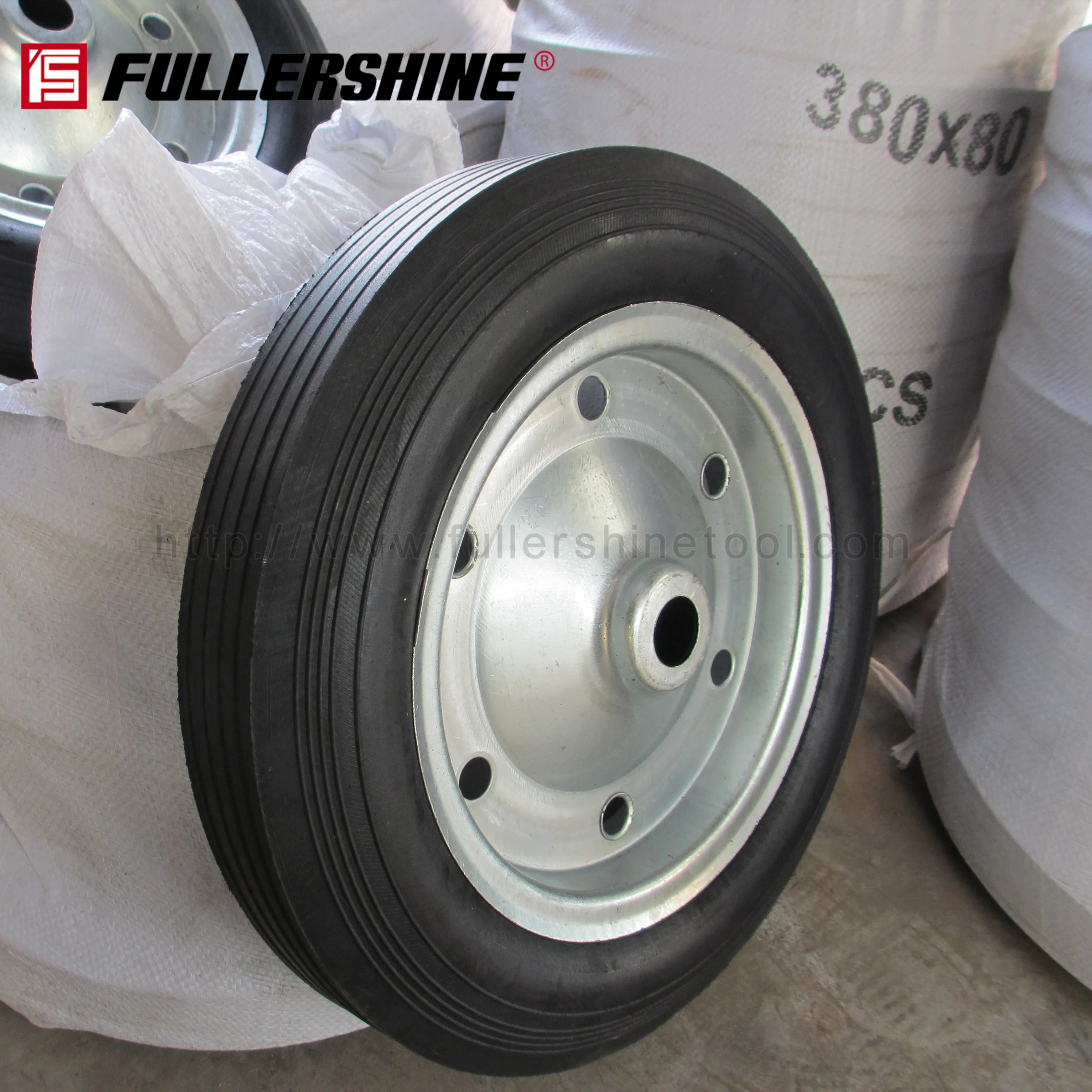 factory made  wheel barrow Solid Rubber Wheel 16 inch 4.00-8 to Czech Ecuador Poland