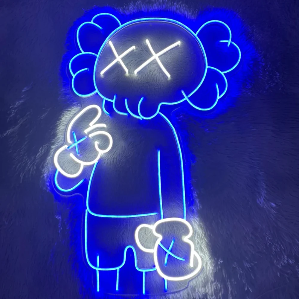 Неоновая вывеска на заказ в виде комиксов kaws уличная мода неоновая настенная декоративная для