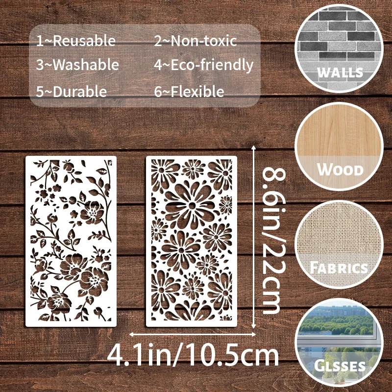 Цветочные трафареты 9 4*4 7 дюймов для рукоделия