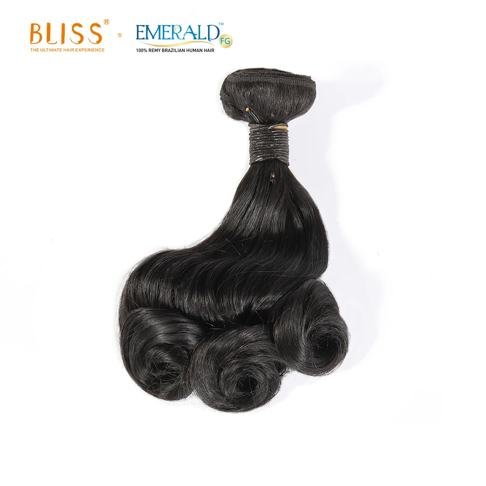 Bliss Emerald Fancy Curl Packet Hair Unprocessed One Donor 3 Bundles Brazilian Human Hair In Packets Wholesale Accept Paypal