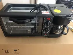 Factory Direct Supply Multi-function breakfast machine, With Coffee Maker Frying Pan Toaster Oven 3 in 1 Breakfast Machine