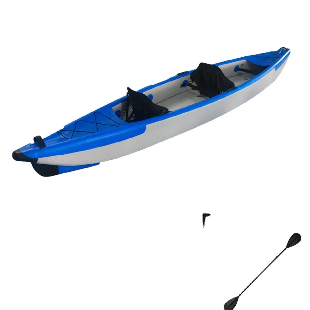 Single or double person high pressure all drop stitch Inflatable kayak 2 person fishing canoe fishing boat