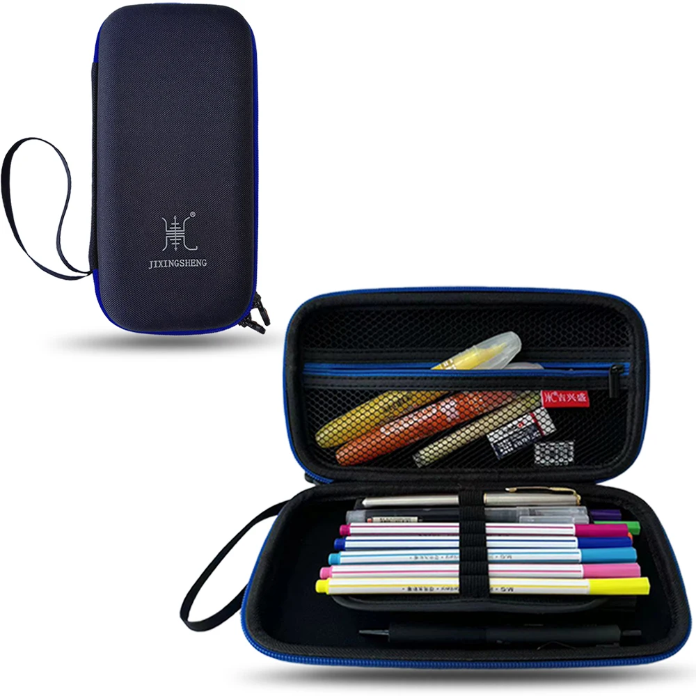 Customizable factory high-capacity Oxford EVA pencil case with zipper, student hard pencil case, wear-resistant and anti drop