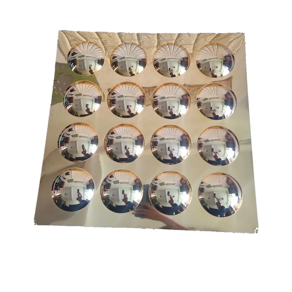 Silver and gold color plastic Flexible 16 bubble mirror convex mirror