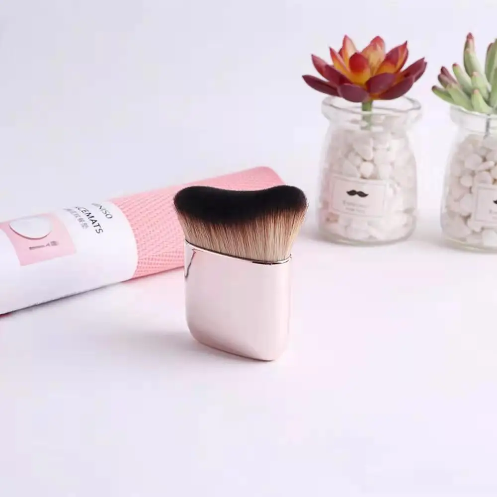 
Симпатичная однотонная розовая Кисть для макияжа Кабуки с плоским верхом 
