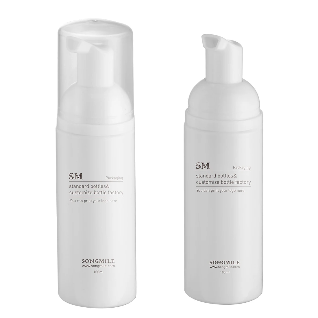 150ml 200ml PET Surface Face Cleanser Liquid Empty Plastic Foam Soap Cosmetic Skincare Bottle Black White Foam Pump Bottle