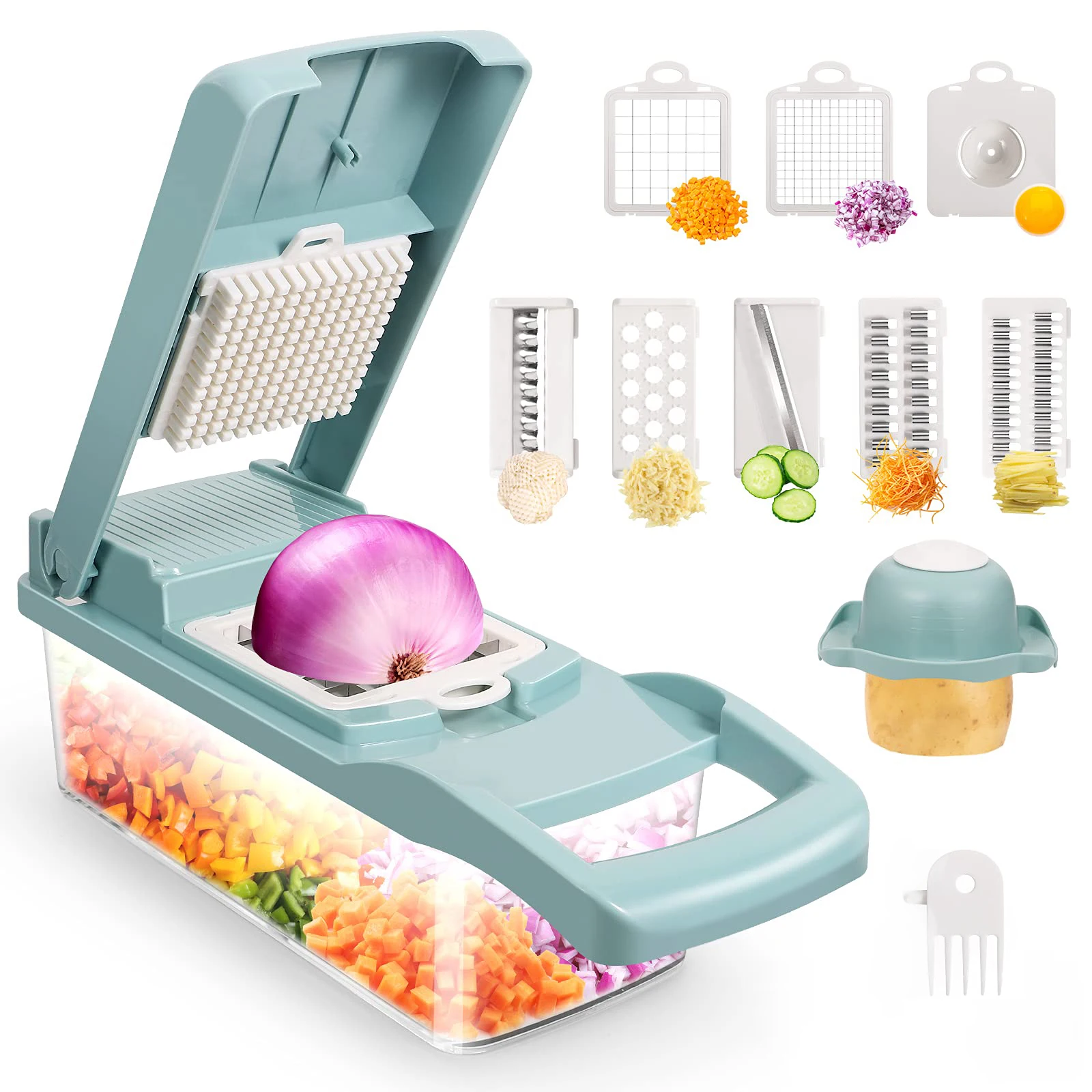 2023 Top Selling Products Stainless Steel 8 Blades Potato Onion Food Chopper Mandoline Vegetable Slicer