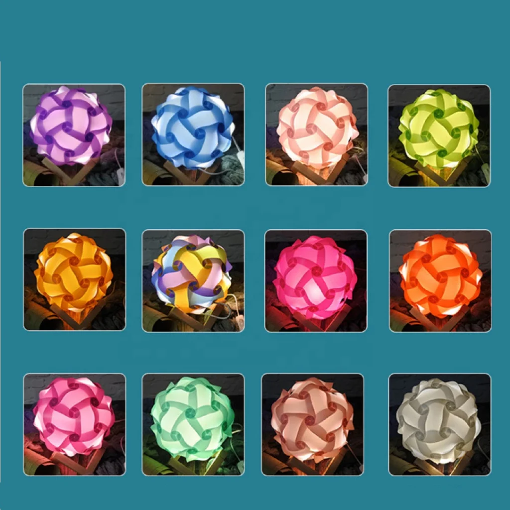 IQ Ball! New Design Puzzle DIY Led Moon Night Lamp With Wood Bracket Home Atmosphere Decorative Table Lamp