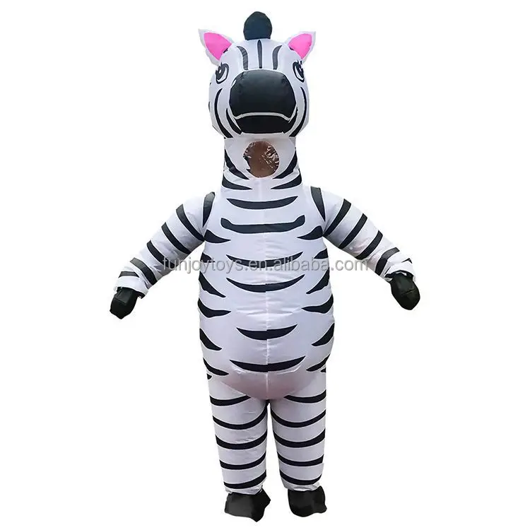 Lovely Zebra Inflatable Costume Adult Animal Cosplay Mascot Blow-up Costume for sale