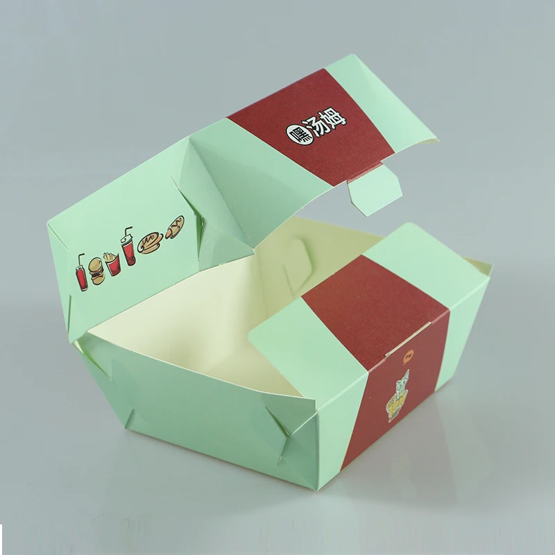 disposable customized paper food container  hamburger paper box made in China