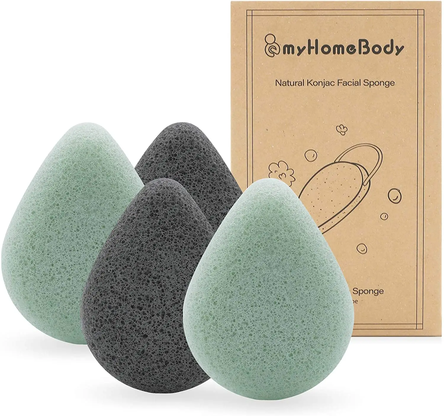 Wholesale Organic Natrual Shape Body Skin Cleaning Tool Soft Touching Facial Cleansing Konjac Sponge