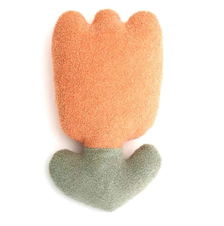 Cute Tulip Flower Pillow Teddy Velvet Shaped Decoration Sofa Toy Cushion Flower Plush Cushion