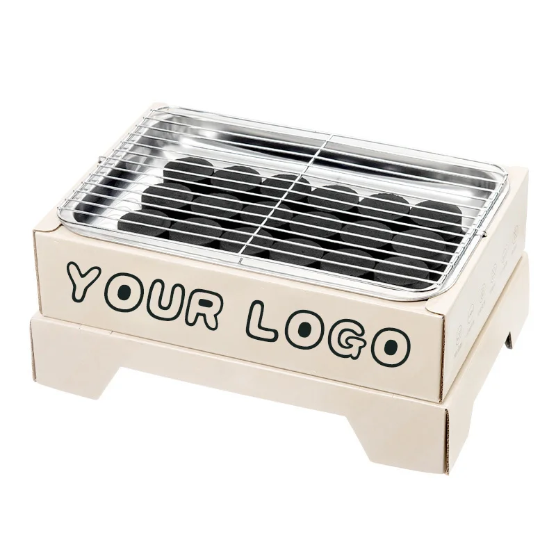 Eco-friendly Fruit Charcoal Grill Outdoor Picnic Camping Grill Disposable Foldable Easy To Operate Mini Bbq Grill HQBG0016