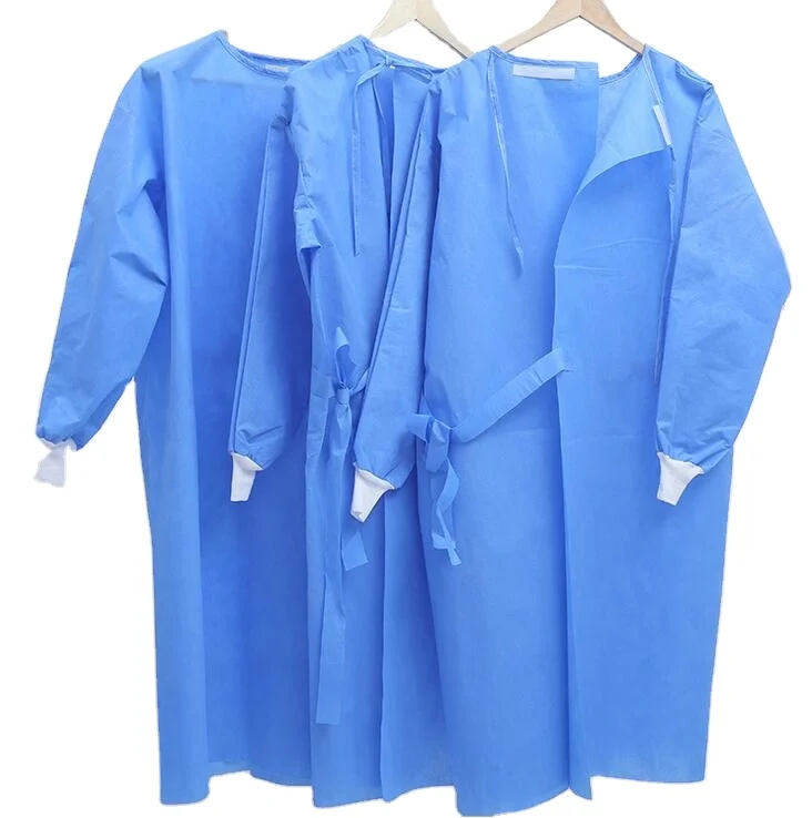 OEM Free Sample Non-woven Disposable SMS Sterile Reinforced Surgical Gowns sms isolation protective gown isolation suit