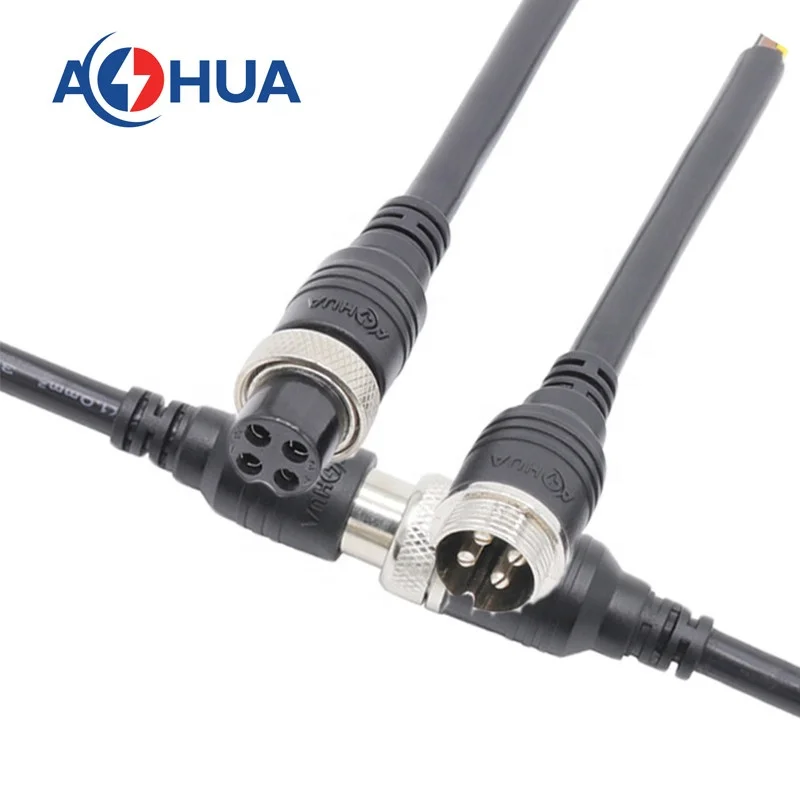 AOHUA aviation connector GX16 extension cable assembly waterproof female and male plug connector 2 3 4 5 6 7 8 9 10 pin