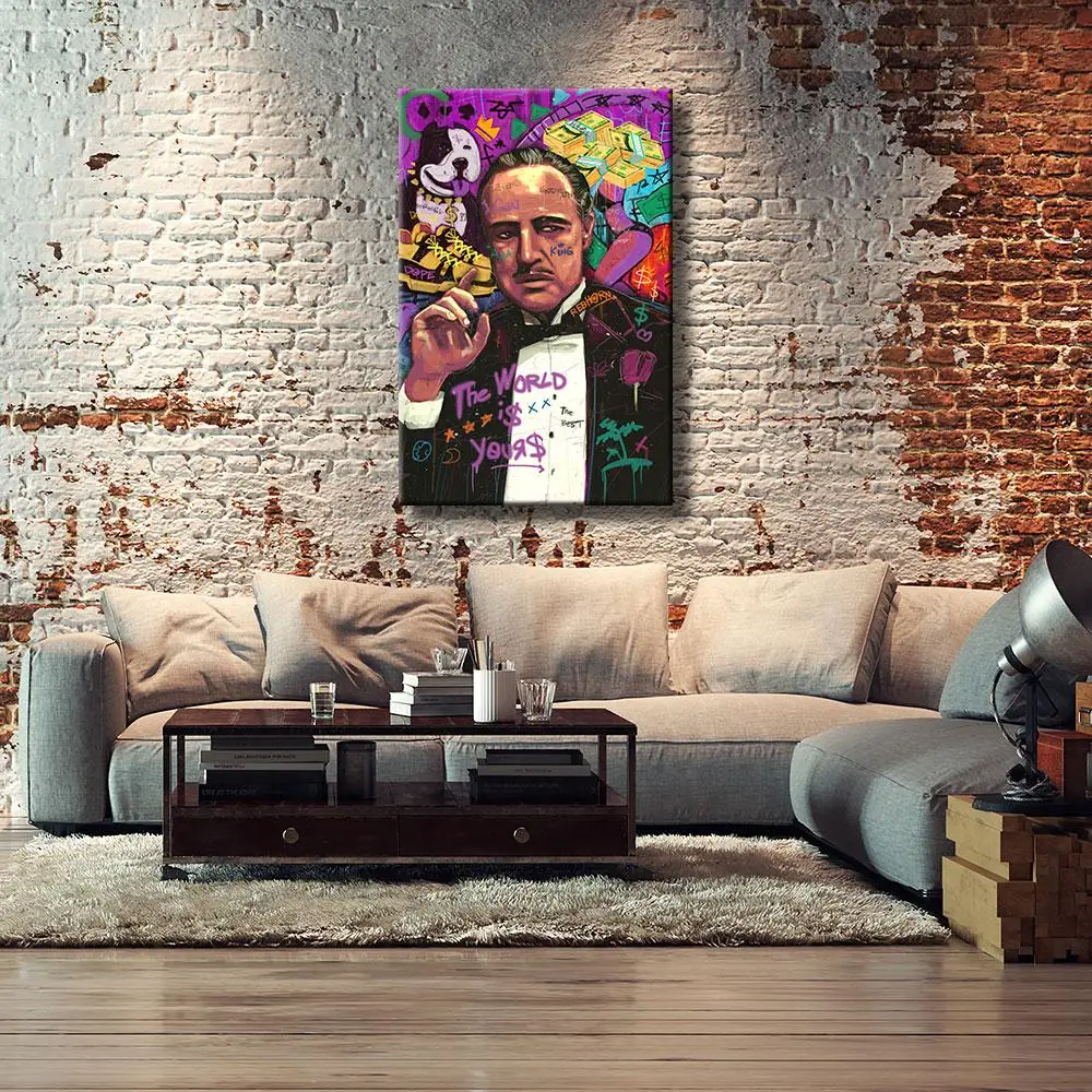 Movie posters Gangsters Canvas Wall Art Gangsters Canvas Print Home Decor Office Decor The Godfather Poster Large Canvas Wall